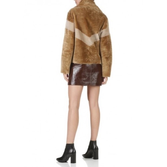 Sandro Cropped Sheepskin Jacket - Picture 6 of 8